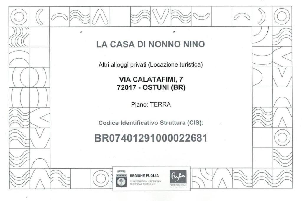 La Casa Di Nonno Nino Villa Ostuni Exterior photo